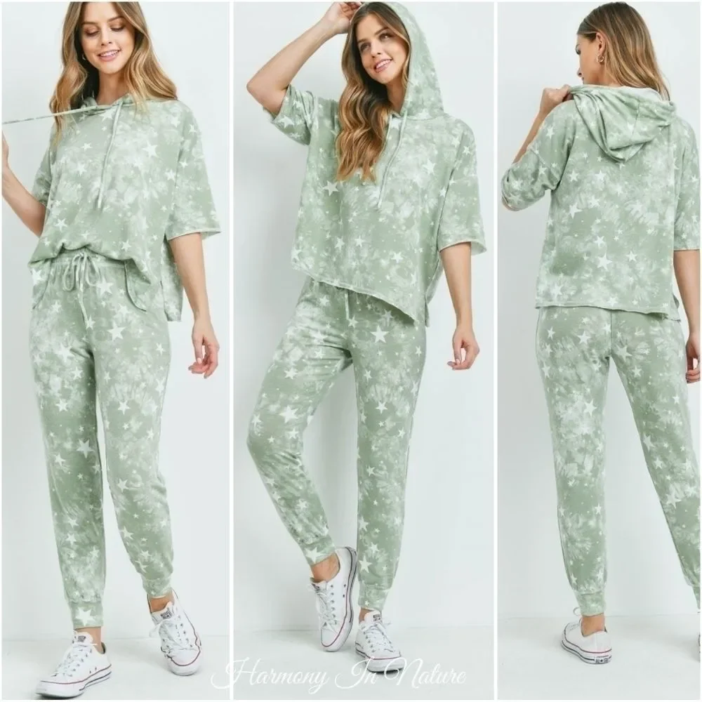 LAST Sage Tie Dye Jogger Set - Picture 2 of 7